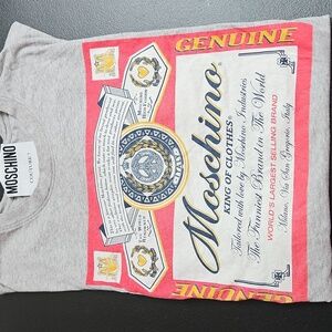 Moschino Couture! Milano Women's Gray Budweiser Logo Cotton T-shirt S